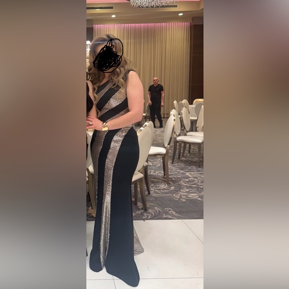 Glamorous Black and Silver Maxi Dress - Picture 4 of 4